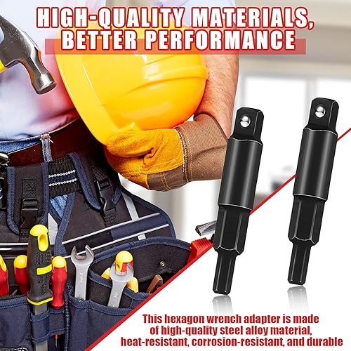 Miniatura 4 de Chumia Llave de servicio HVAC, 2 piezas, 3/16 a 5/16, adaptador de llave hexagonal, herramientas de servicio HVAC, herramientas de aire