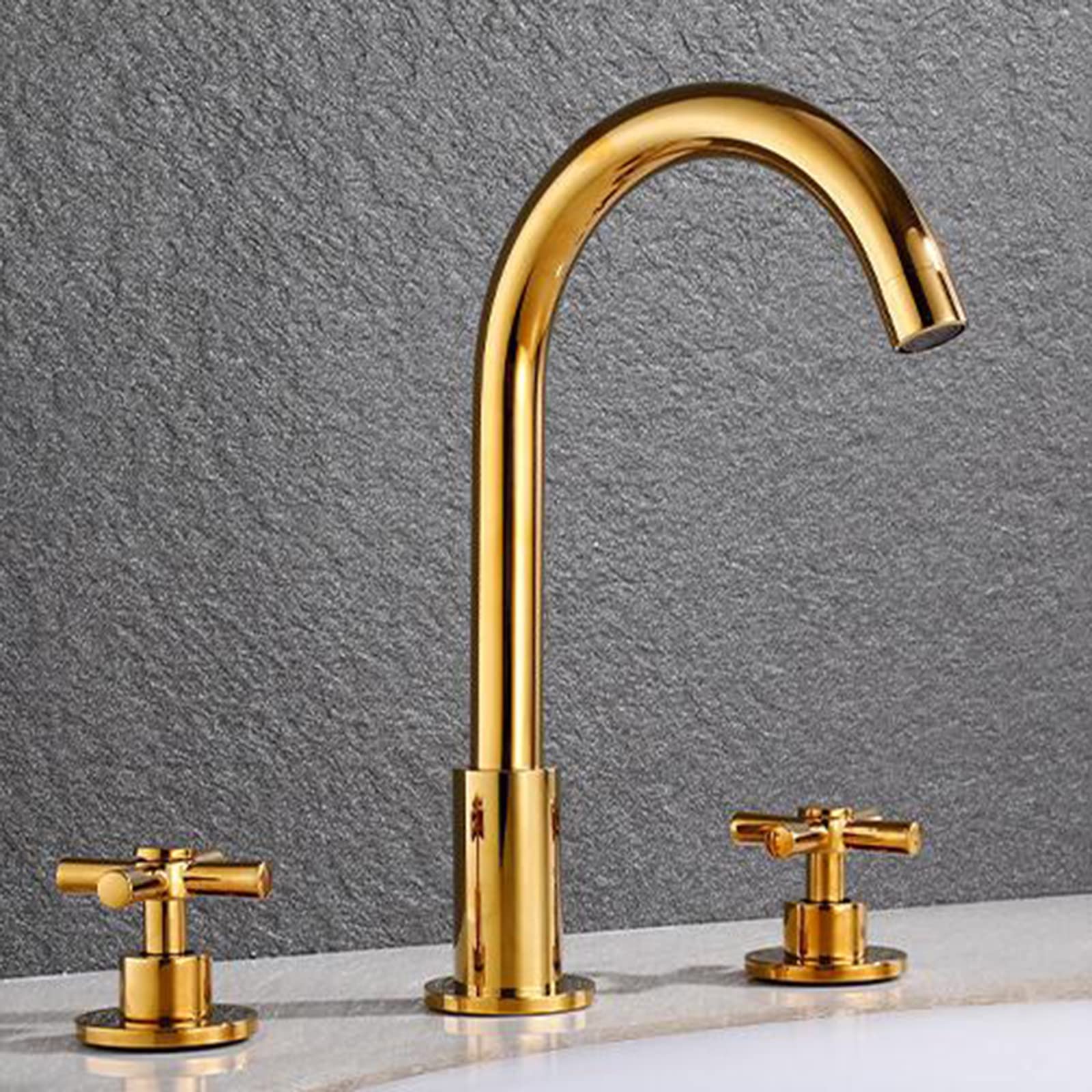 Robinet mitigeur de lavabo 3 trous en laiton chromé pour salle de bain chic