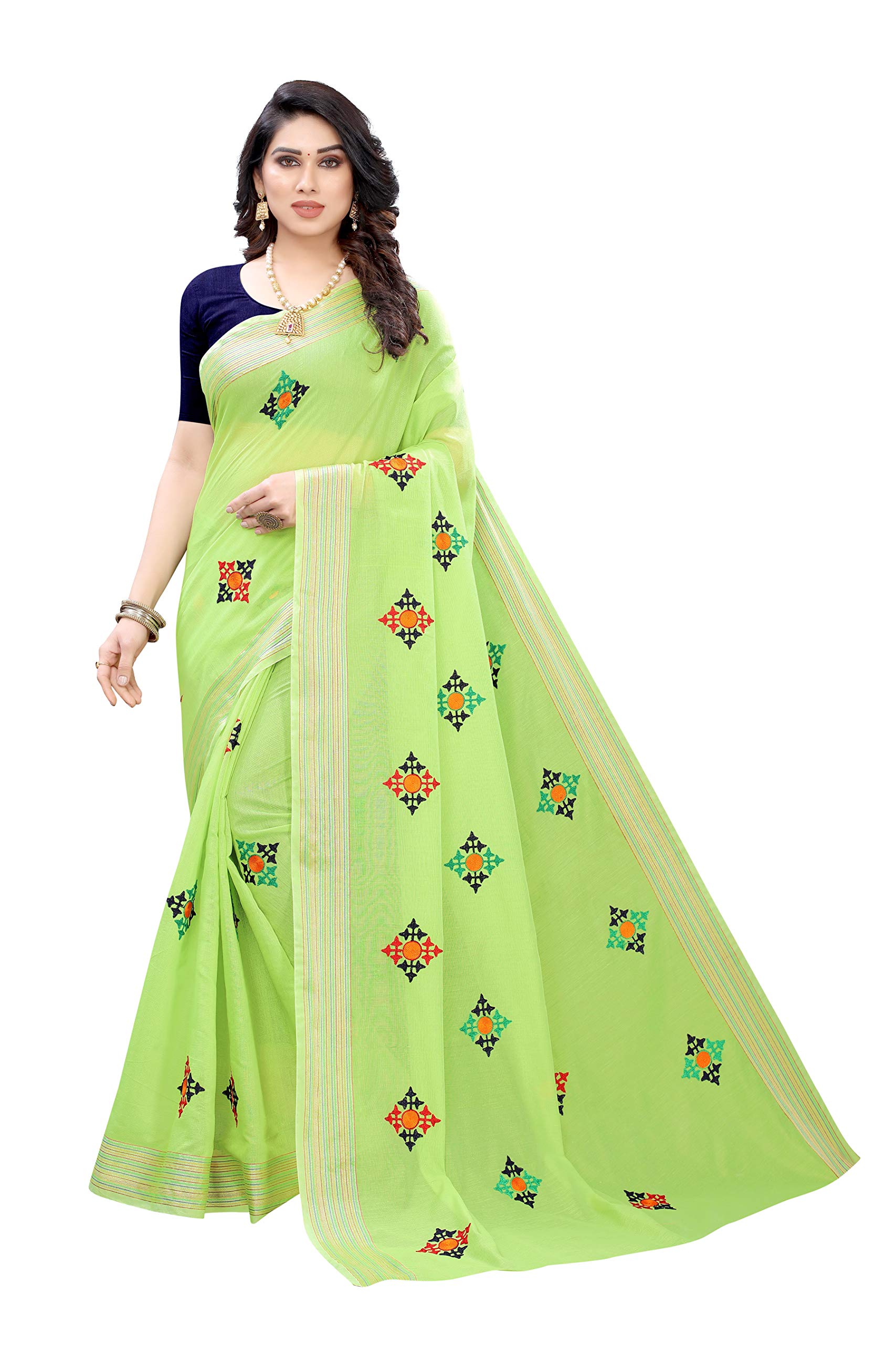 YashikaWomens Chanderi Saree With Blouse Piece(DIXA_Free Size)