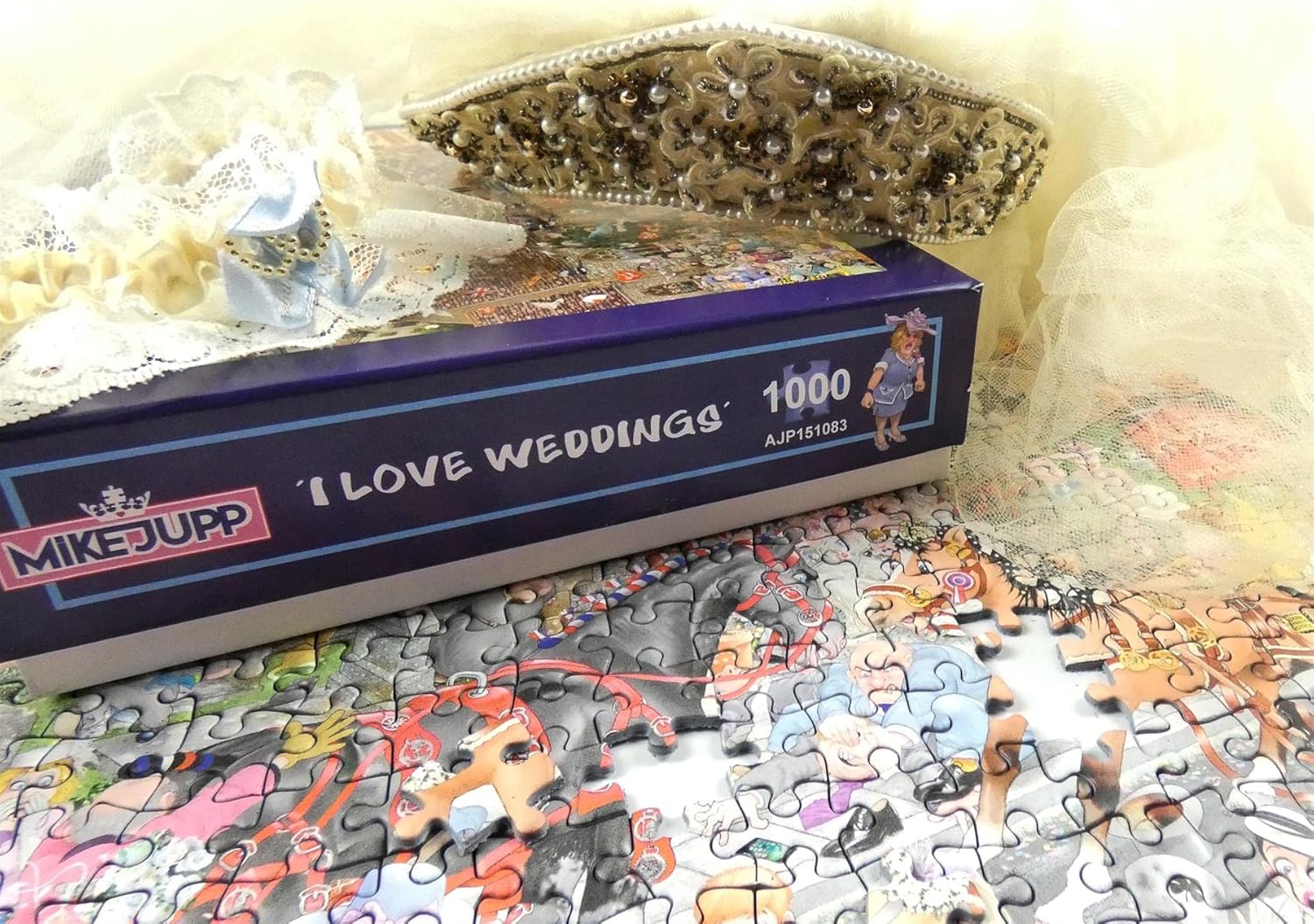 I Love Weddings 1000 Piece Jigsaw Puzzle by Mike Jupp – Hilarious & Chaotic Wedding Scene – Comical Artwork with Crazy Characters & Hidden Details – 50x66 cm 19.7x26 ins