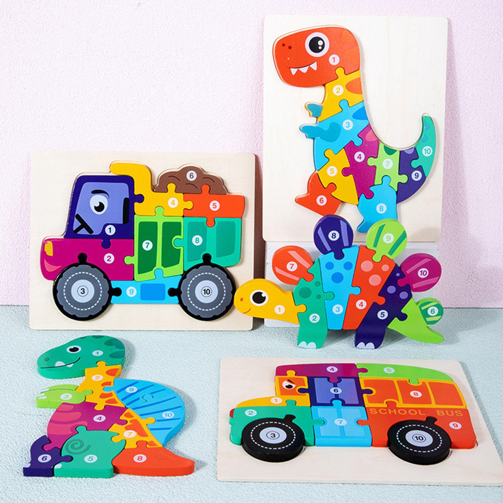Holzpuzzle Für Kleinkinder 3D, Lernspielzeug Für Frühe Bildung | Holz-Zahlenpuzzle, Montessori-Zahlenspielzeug, Formzuordnungsspiel