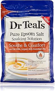 Dr Teal's Pure Epsom Salt, Soothe & Comfort with Oat Milk & Argan Oil, 3lbs