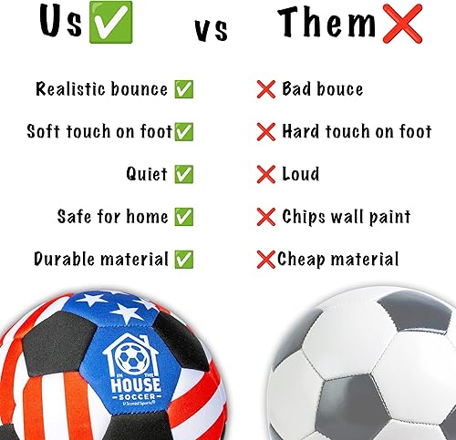 Miniatura 4 de in The House - Balón de fútbol acolchado tamaño 4 para niñas (mayores de 3 años), niños (mayores de 3 años) y adultos, lleva la práctica de fútbol a