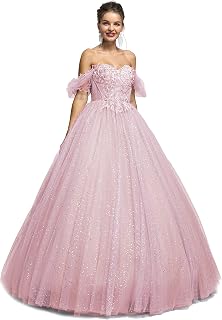 Women's Beading Sweetheart Ball Gown Tulle Layed Long Quinceanera Dress