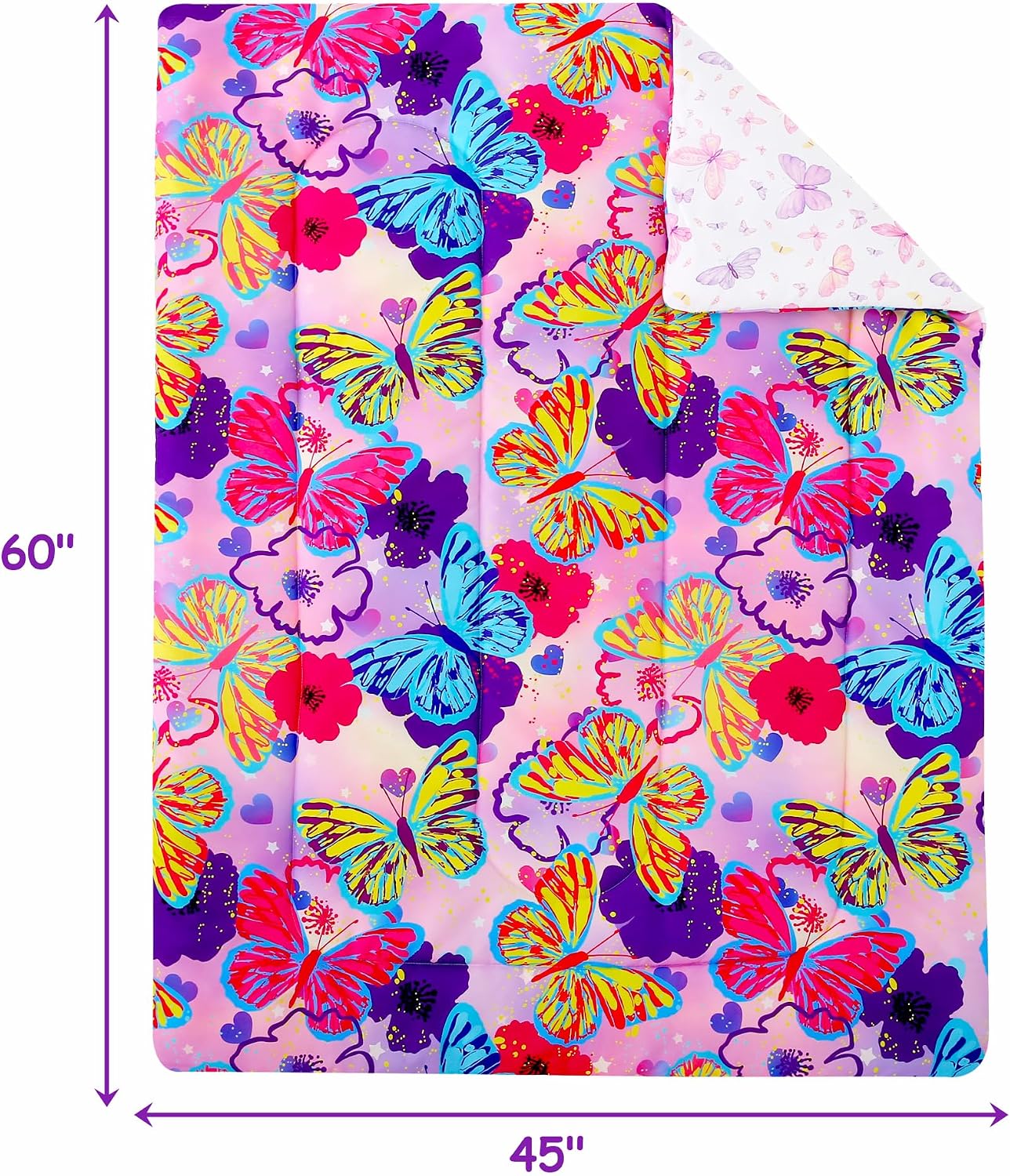  Toddler Bedding Sets for Girls,4 Pieces Butterfly Flowers Printed thumbnail