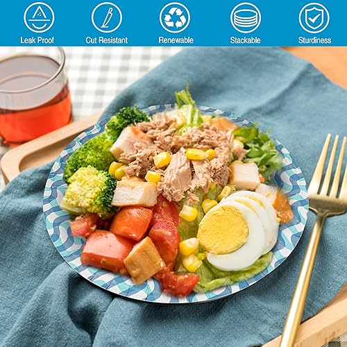 Miniatura 4 de Ginkgo 100 platos de papel de 10 pulgadas a granel gruesos y resistentes platos desechables para fiestas, bodas, cenas, cocina, picnic y uso diario