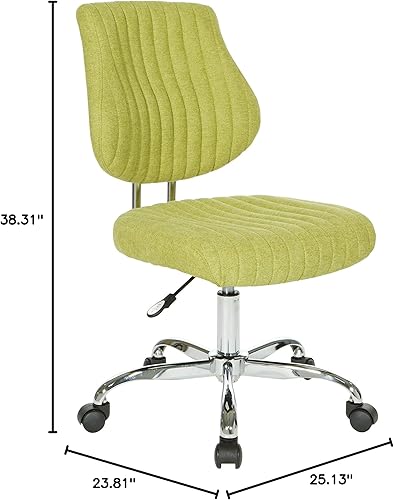 Miniatura 3 de OSP Home Furnishings Sunnydale - Silla de oficina de felpa ajustable con base cromada, albahaca