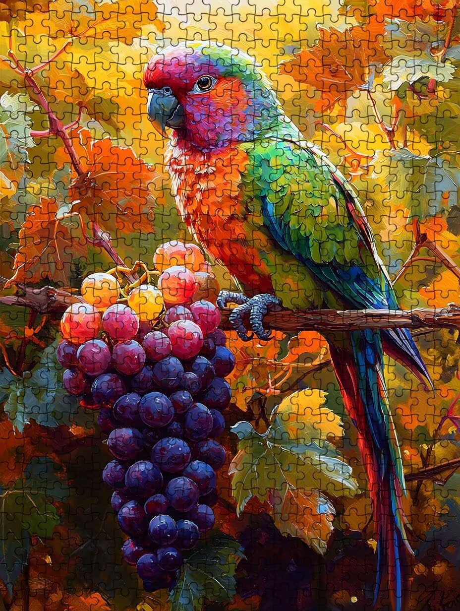 Puzzle 2000 sztuk, papuga winogronowa dla dorosłych 2000, drewniane puzzle, klasyczne gry edukacyjne, niemożliwe wyzwanie, rodzina gier, kreatywny prezent DX0YL1-758