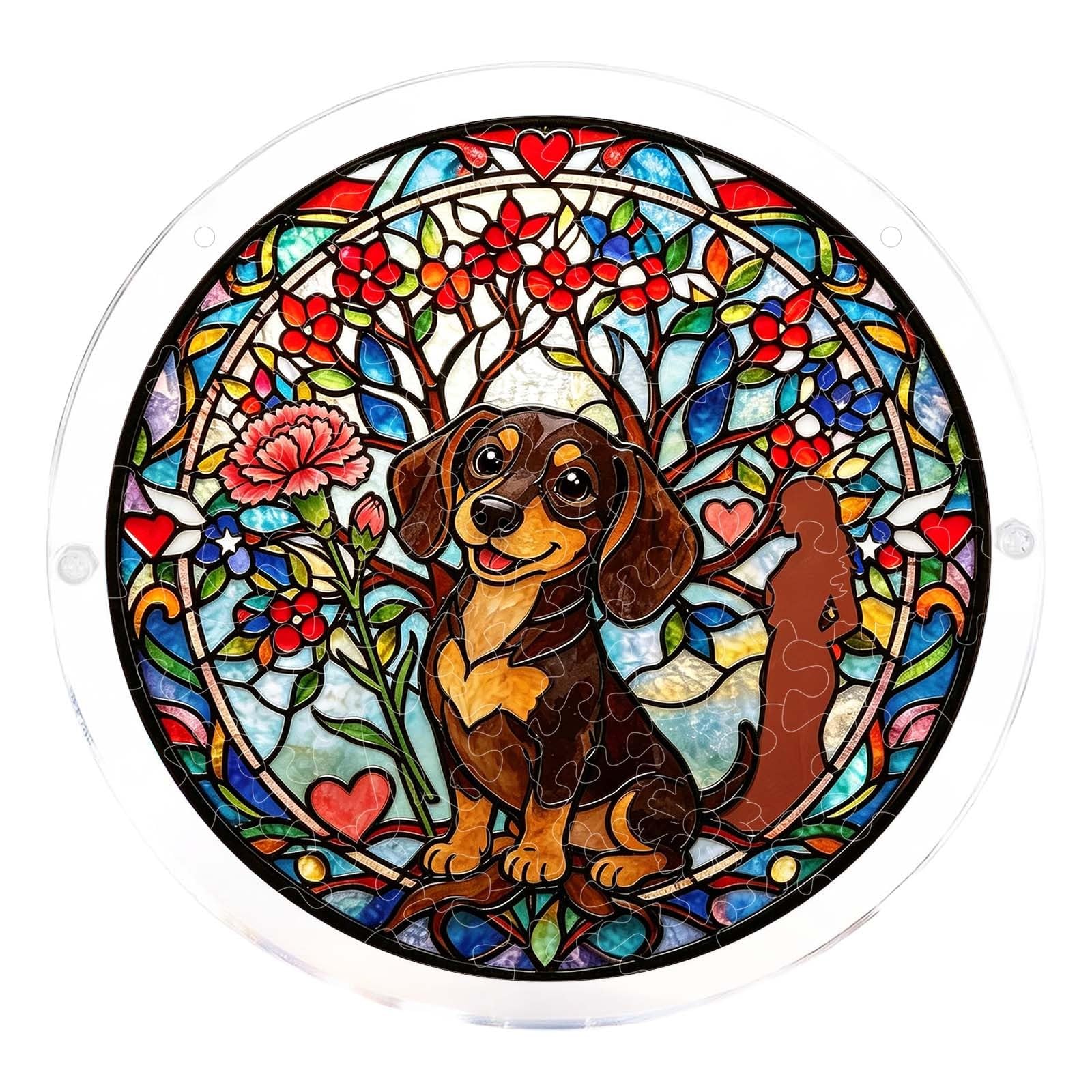 Sun Acrylic Catcher Puzzles, Tree of Radiant Glass Puzzle, Sun Acrylic Catcher Puzzles for Doors Garden, Mother's Day Christmas Birthday Gifts for Women Men (Color-Y)