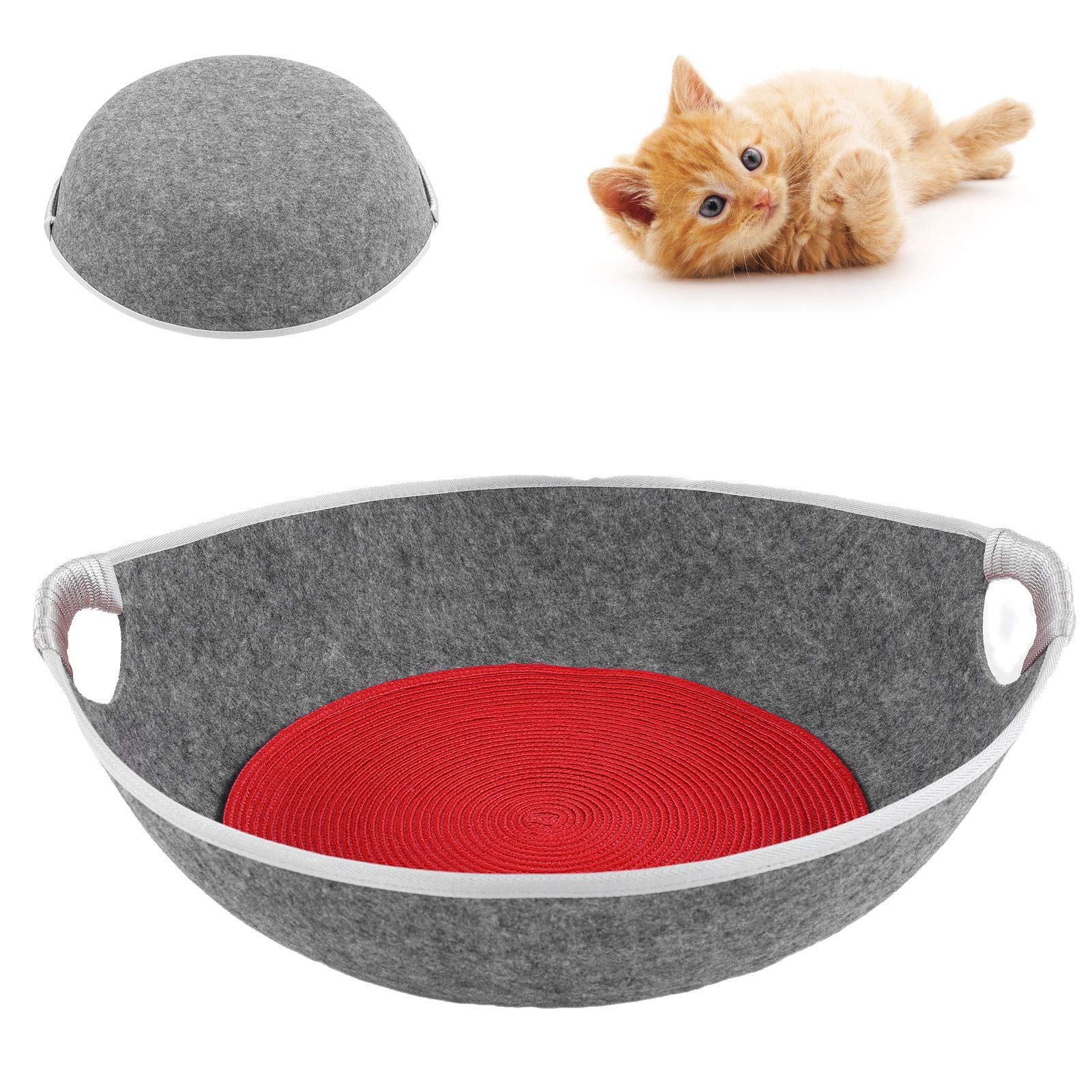 Hidyliu Cuccia Universale per Lettiera per Gatti, in Morbido Feltro, per Uso Interno, 48 Cm X 45 Cm, Perfetta per Pisolini Comodi (Grigio)