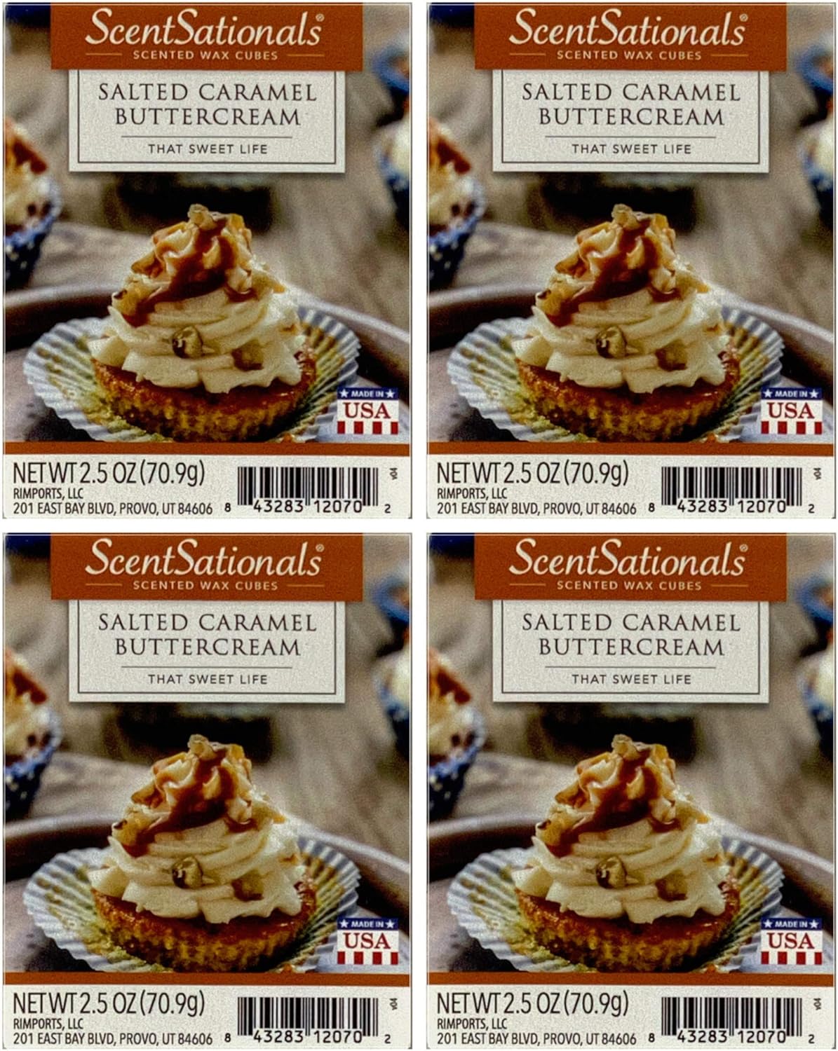 Scentsationals Salted Caramel Buttercream Wax Cubes 4-Pack