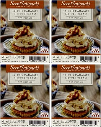Scentsationals Salted Caramel Buttercream Wax Cubes 4-Pack