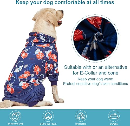 Miniatura 9 de LovinPet Pijama grande para perros Pitbull  Cuidado de heridas y poscirugía para perro, camisa para aliviar la ansiedad para perros, pijama para