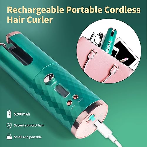 Miniatura 3 de Rizador automático, rizador de cabello para peinar el cabello, rizador de pelo automático inalámbrico, con 6 temperaturas y temporizadores, apagado