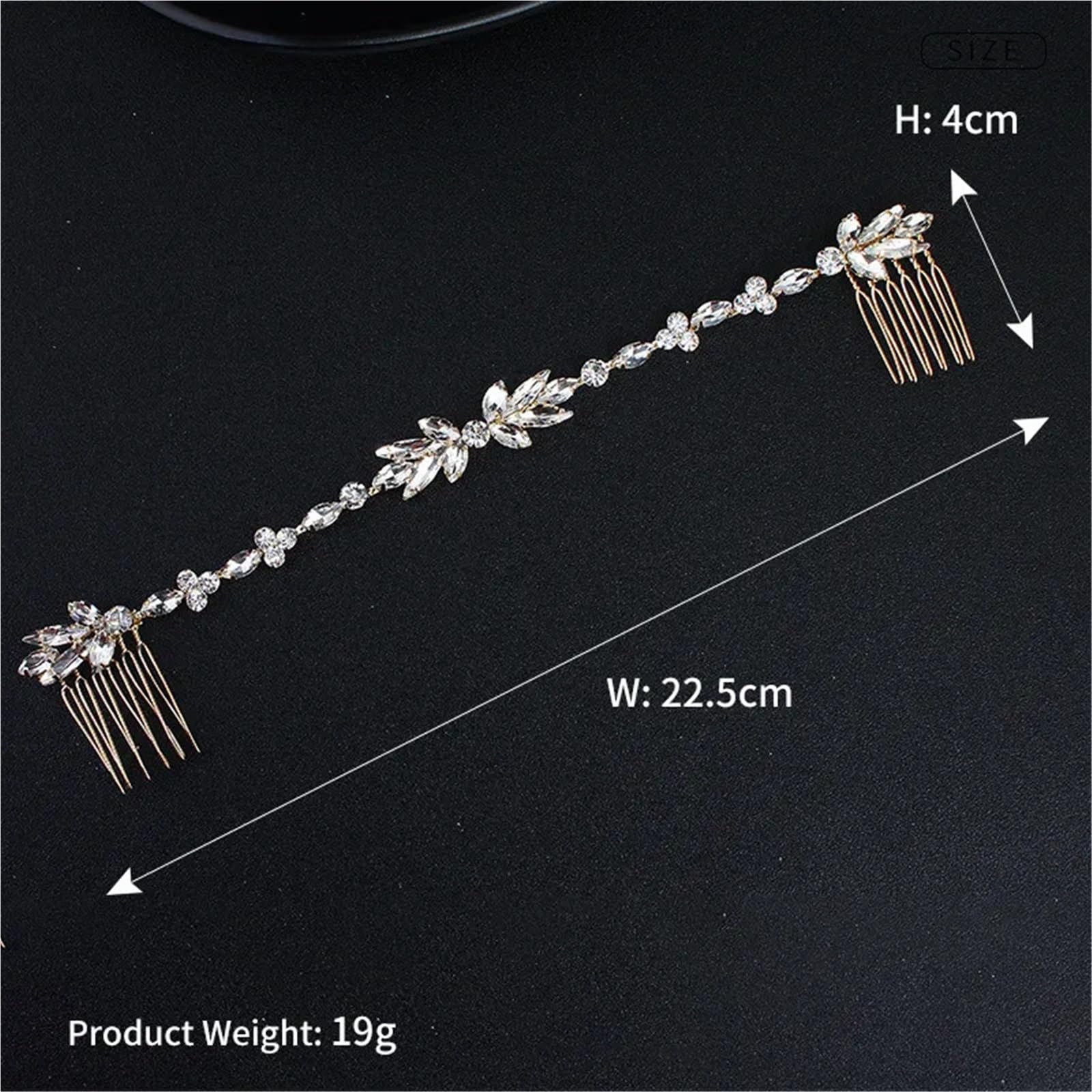 2 stücke Hochzeit Lange Haar Kämme Kristall Biegsamen Braut Haar Schmuck Zubehör Frauen Haarnadeln Haarteile Für Hochzeit，Party(Silver)