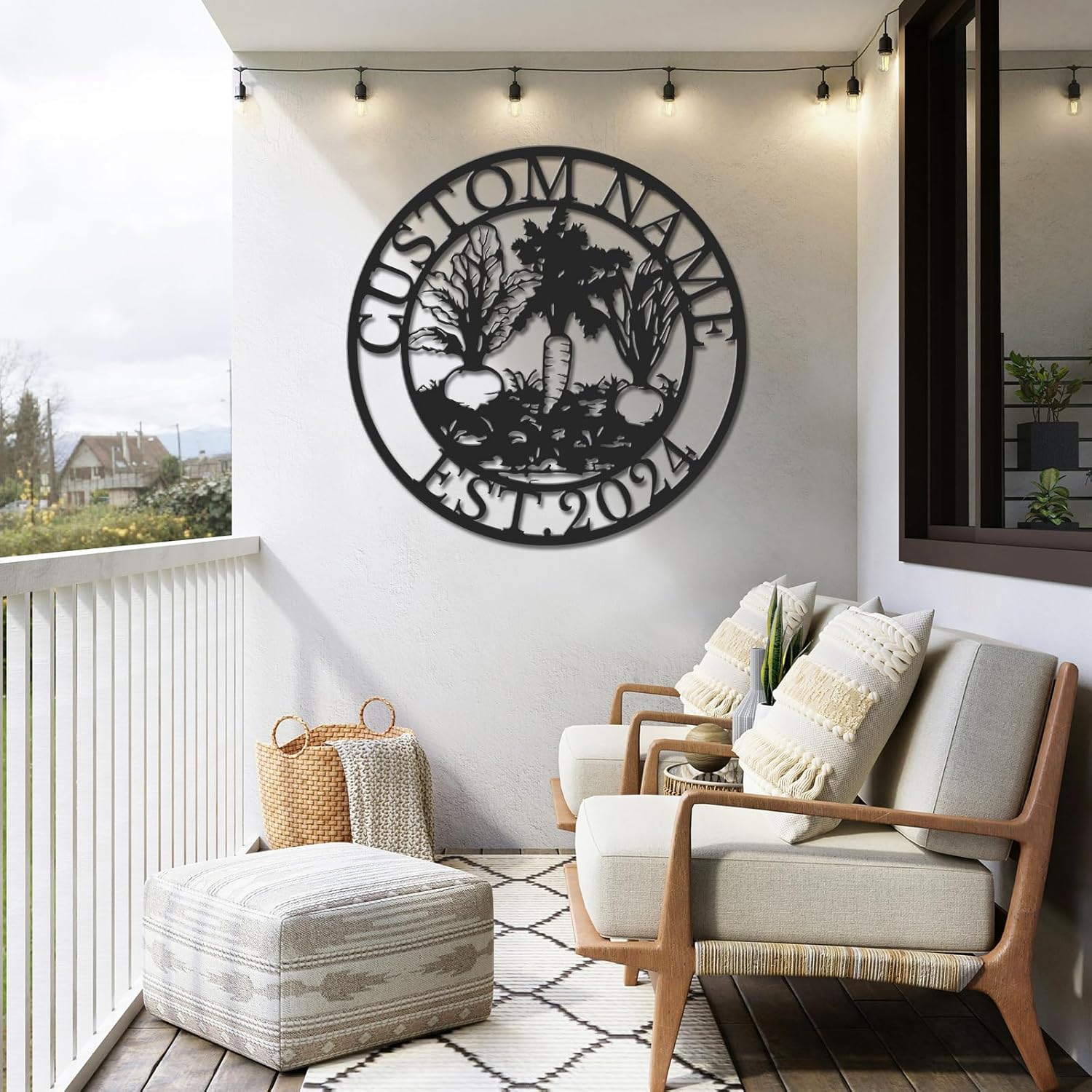 Personalized Vegetable Garden Sign, Custom Name Metal Art, Fresh Produce Decor, Gardening Gift for Mom, Herb Garden Marker, Outdoor Yard Art, Farmhouse Kitchen Decor (Style-1)