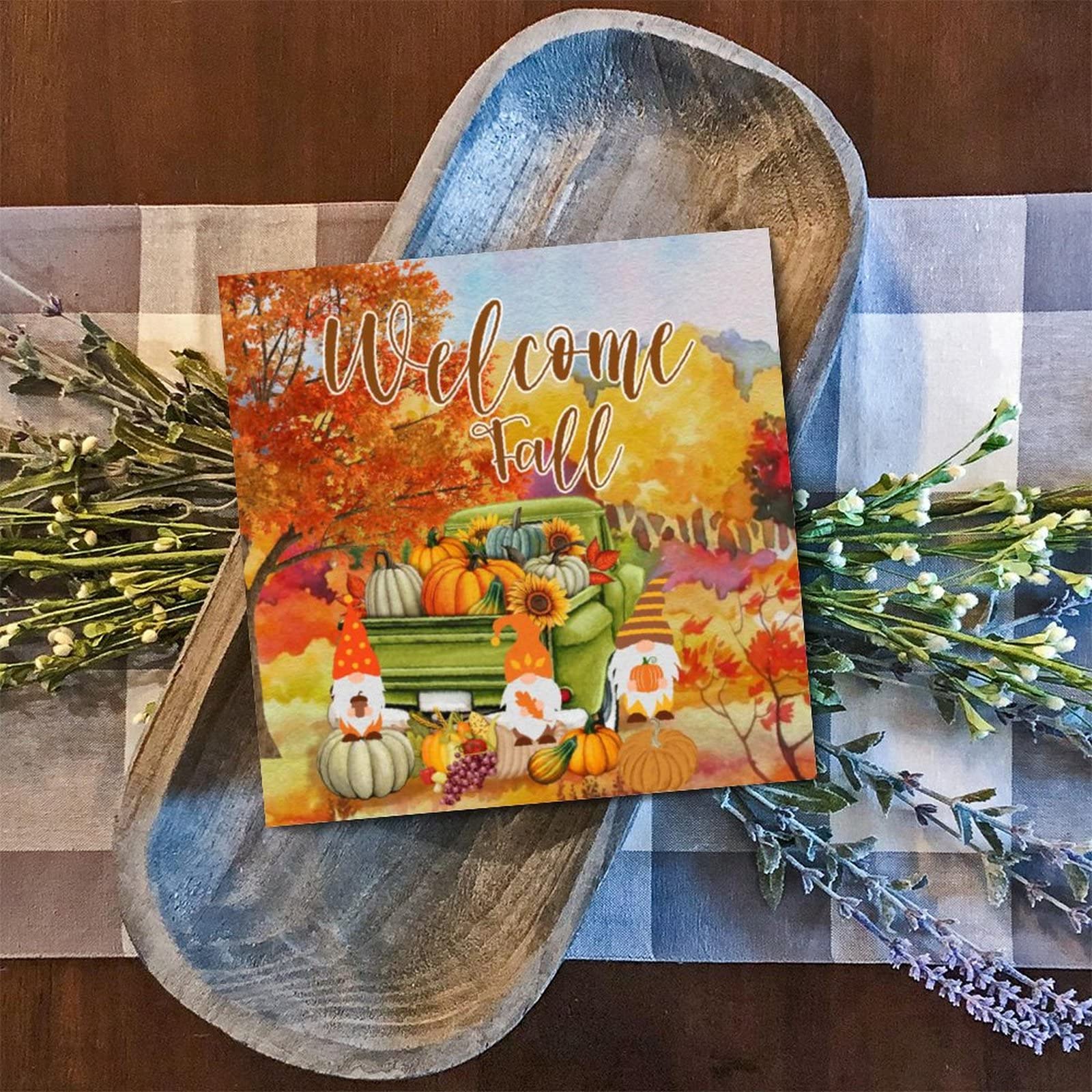 Panneau mural Welcome Fall Pumpkin pour mur vide salon et chambre