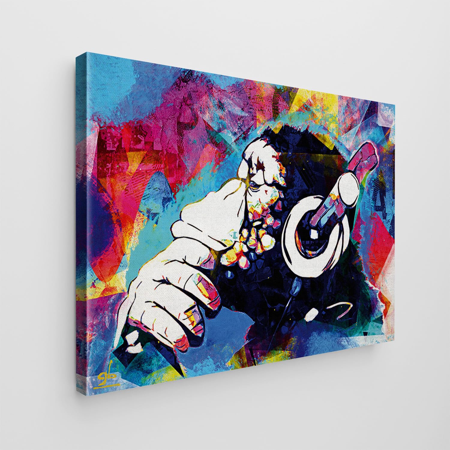 Giallobus - Quadro - Art Pop Art - Tela Standard - 70L x 50l cm - 11 - Music Monkey Pop Art - Pronto da appendere - Quadri moderni per la casa