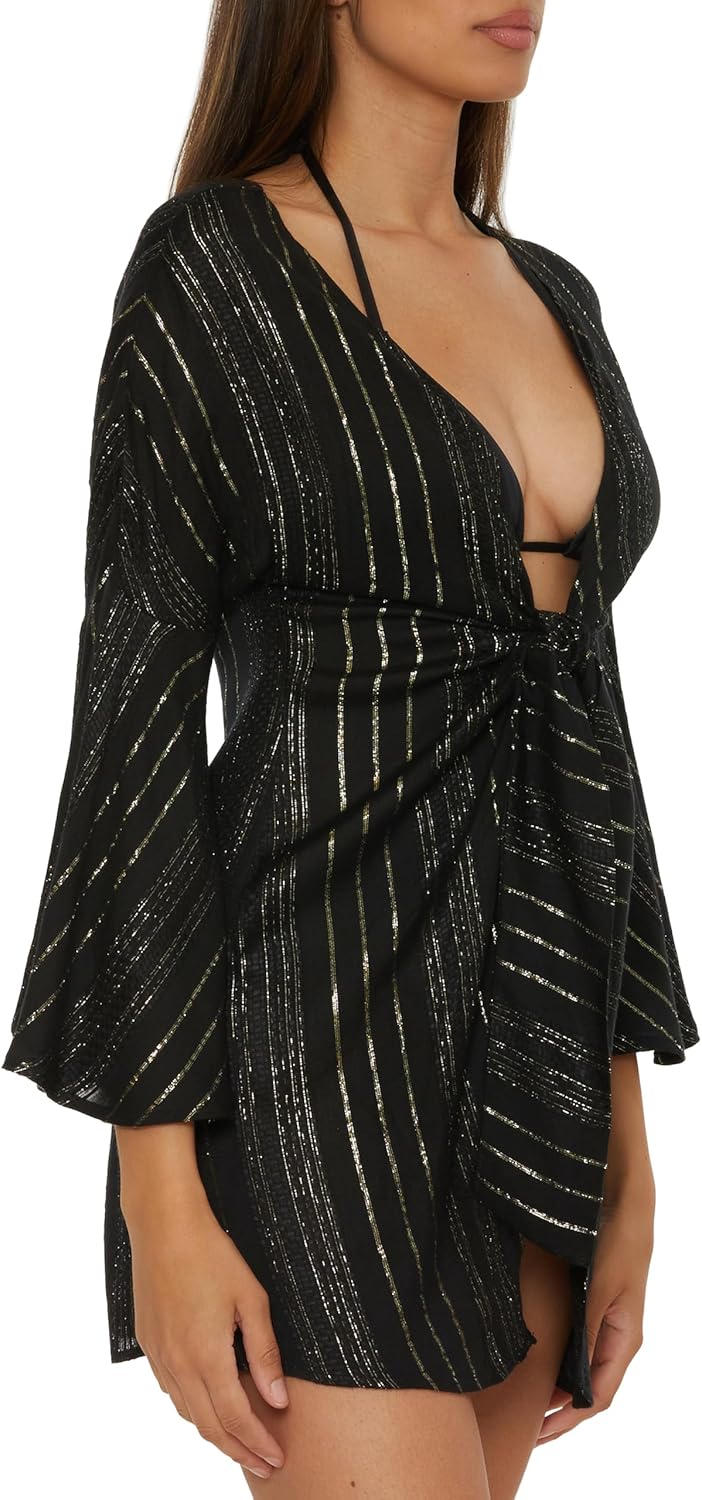 BECCA womens Tie Front Tunic, Casual, Beach Cover Ups for Women - Image 2