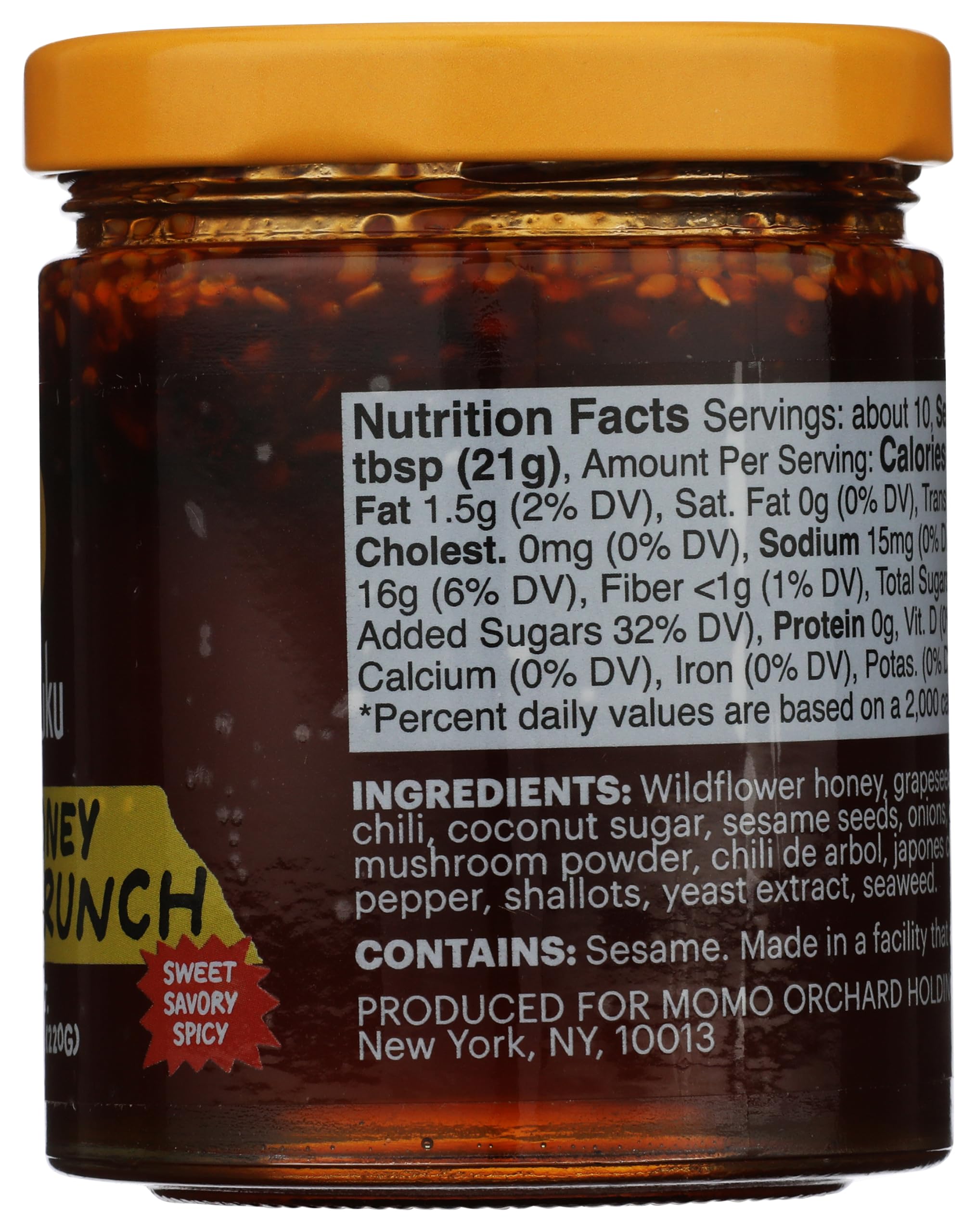 Momofuku Hot Honey Chili Crunch von David Chang 218.3 g, Öl mit Premium Wildblumenhonig, Knoblauch und Schalotten, Chili Crisp zum Kochen, als Sauce oder Topping