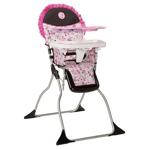 Miniatura 2 de Disney Baby Minnie Mouse Simple Fold Plus Silla alta con bandeja de 3 posiciones Delight Minnie Dot Fun, Rosa/Rebel Fun.