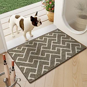Door Mat Indoor Doormat, 20"x31.5" Front Back Door Muddy Mats Non-Slip Rug Rubber Backing, Low-Profile Entrance Rugs, Absorbent Resist Dirt Doormats Inside Doormat for Entryway Machine Washable(Beige)