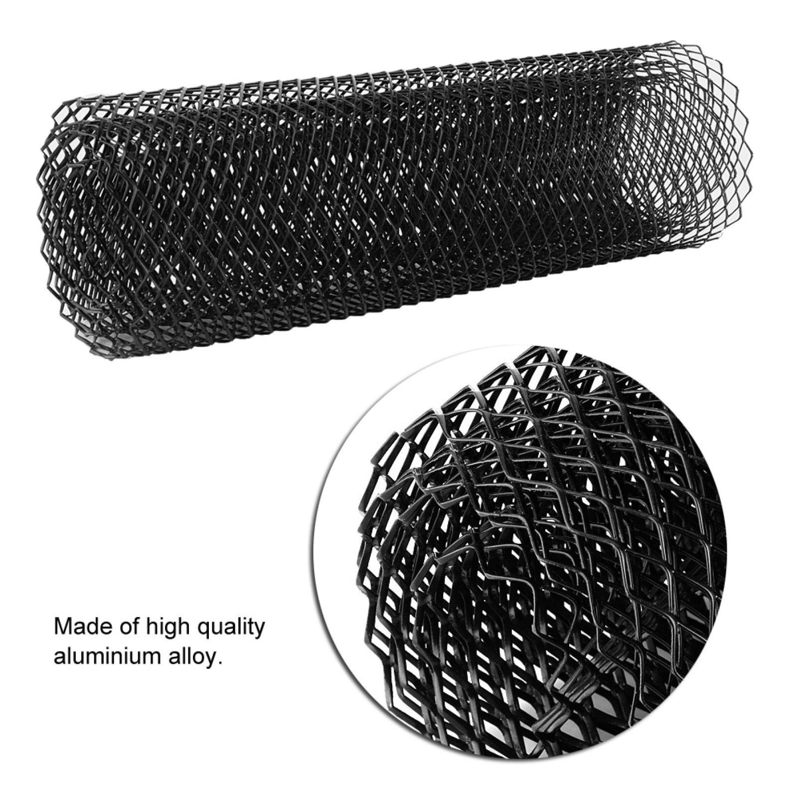 Griglia per auto, nera per auto, 120 x 40, Dioche 8 x 16 mm, in lega di alluminio, griglia per auto, griglia a rete per paraurti e paraurti rombico, universale