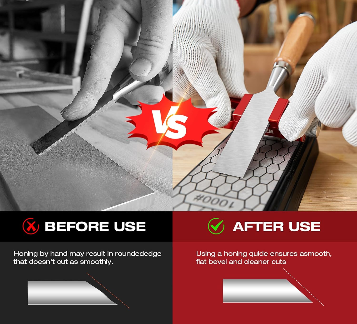 Saker Sharpening Stone with Honing Guide Tool,chisel set for Woodworking,Flattening Stone,Complete Sharpening System Woodworking Tools for Chisel Sharpening and Plane Restoration…