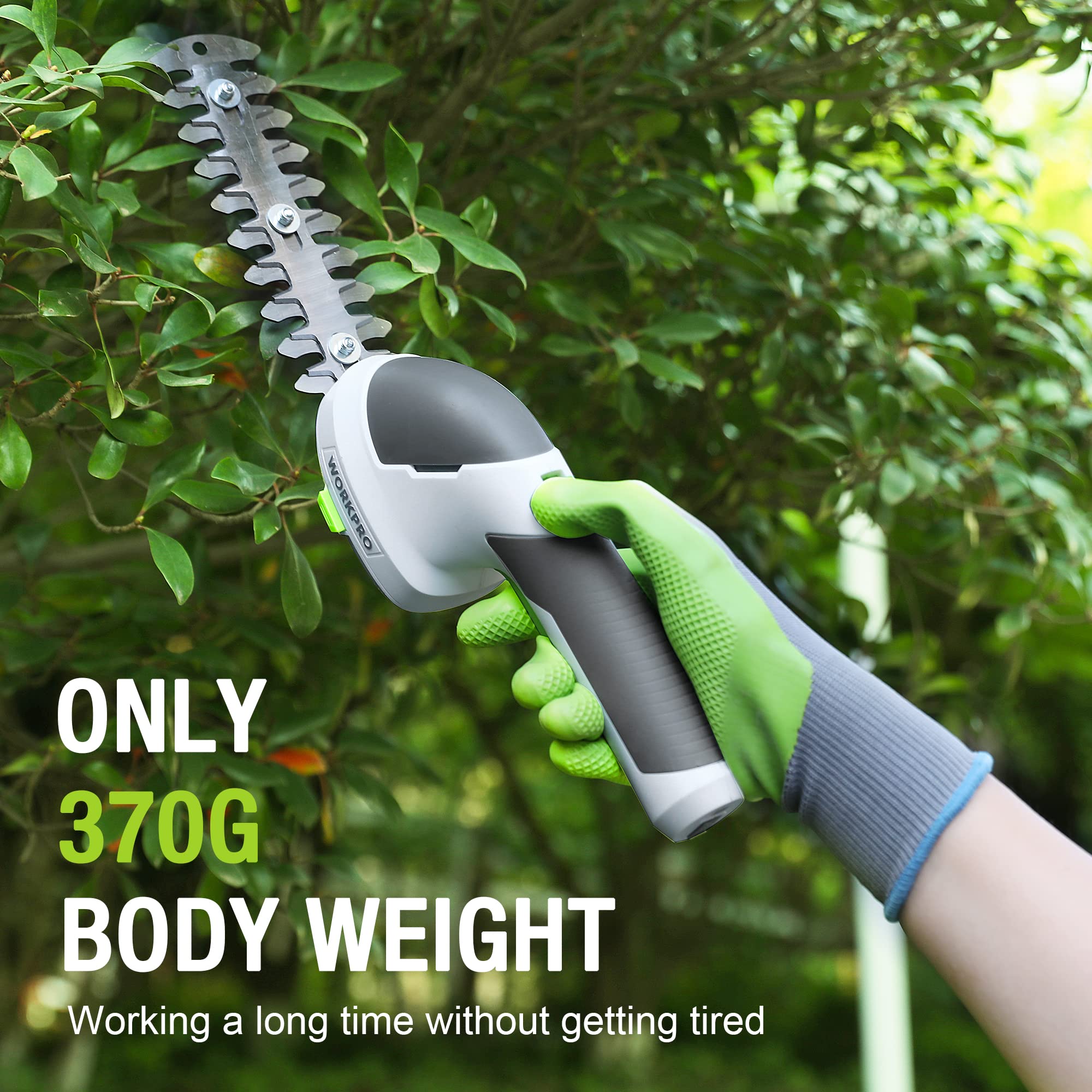 WORKPRO Cisaille Sculpte-Haie et Taille-Herbes sans Fil 7,2V | Cisaille à Gazon avec 2 Lames, Taille Haie Electrique 2 en 1 avec Batterie 2000 mAh, Câble de Charge