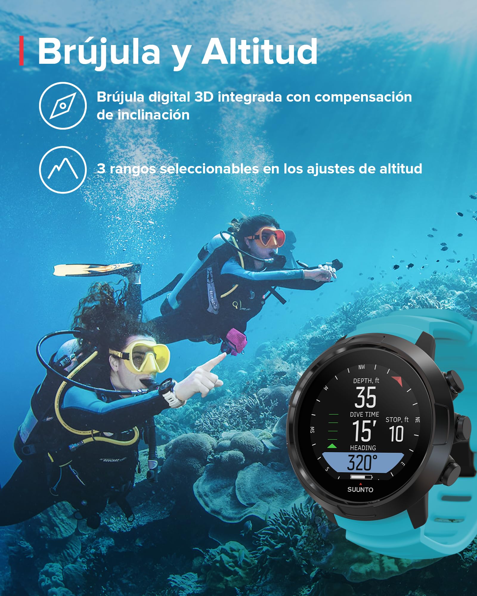 Suunto D5 Swimcomputer, Adultos Unisex, Azul, Talla única