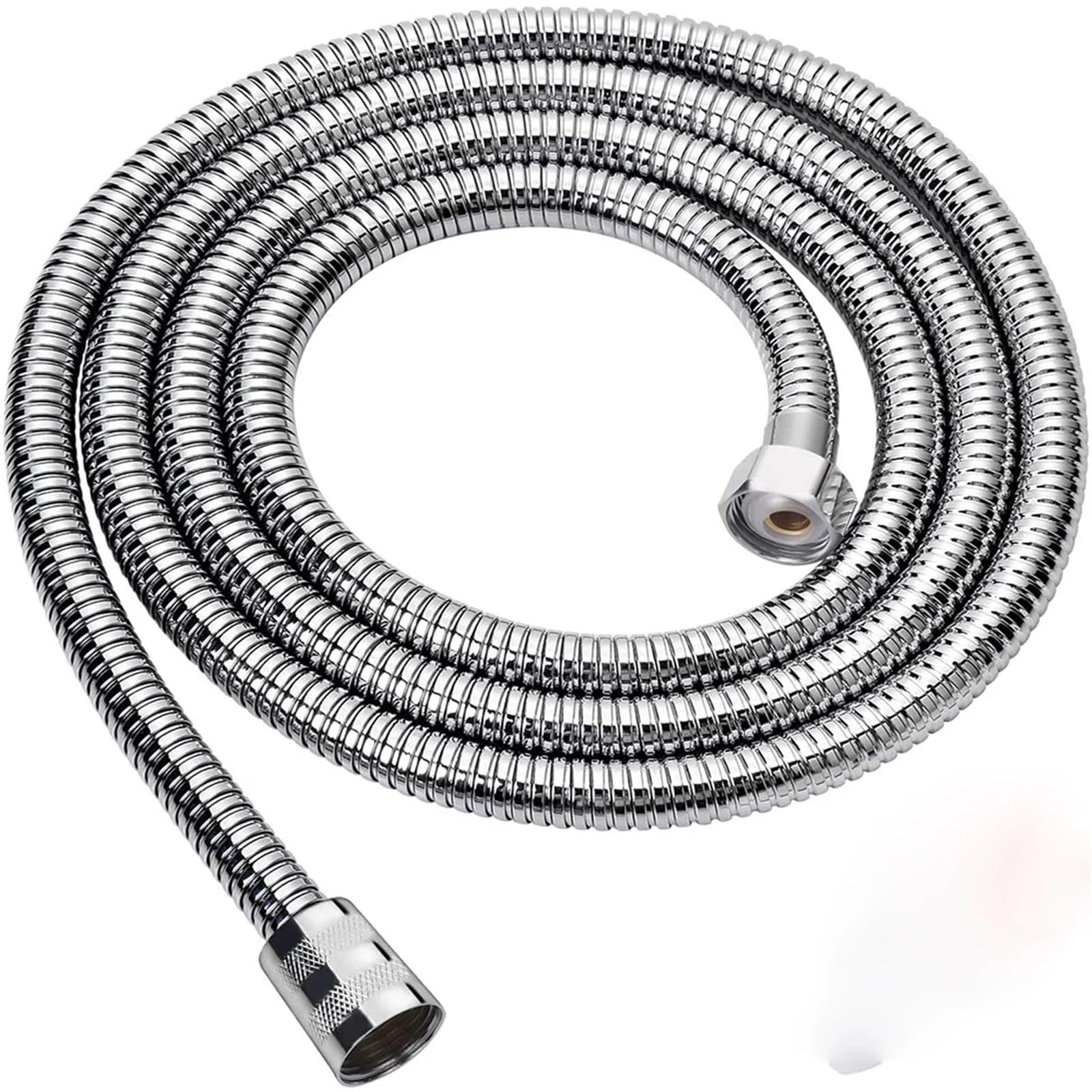 Universal Flexible Shower Hoses, Shower Hose 304 Flexible 1.5-2m Black, Silver Bathroom Extension Pipe(Silver,200cm)