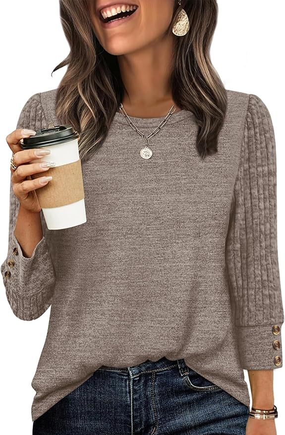 WIHOLL Women's Long Sleeve Shirts Lightweight Sweaters