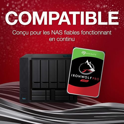 Seagate IronWolf Pro, 10 TB, NAS Internal Hard Drive, CMR 3.5 Inch, SATA 6 Gb/s 7,200 RPM, 256 MB Cache, for RAID Network Attached Storage, 3 years Rescue Services, FFP (ST10000NE0004) - 3