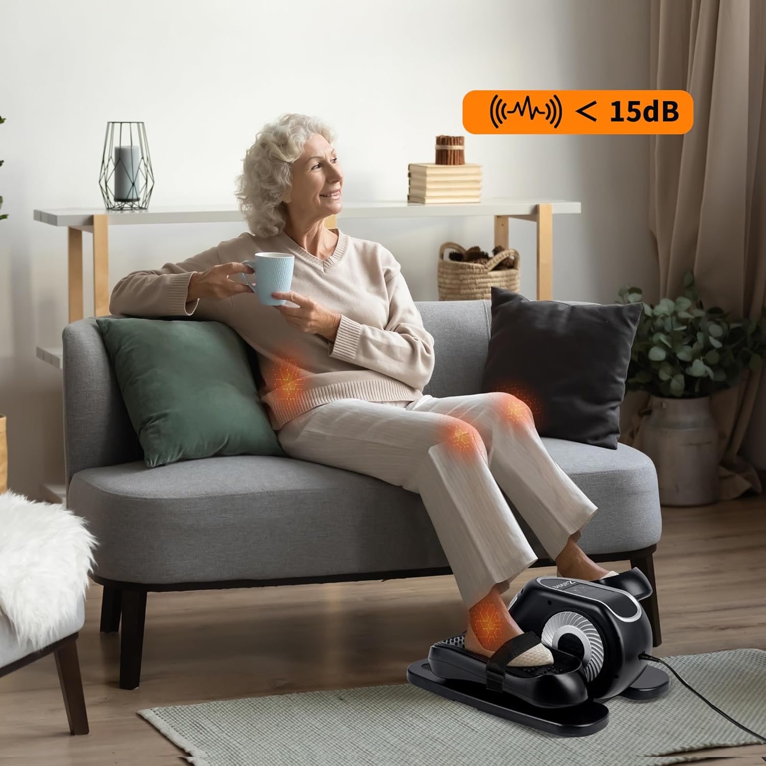 Zakle Under Desk Elliptical Machine, Electric Elliptical Training Machine w/Remote Control, 12 Speed Levels, Quiet Seated Pedal Exerciser for Home Office - Image 9