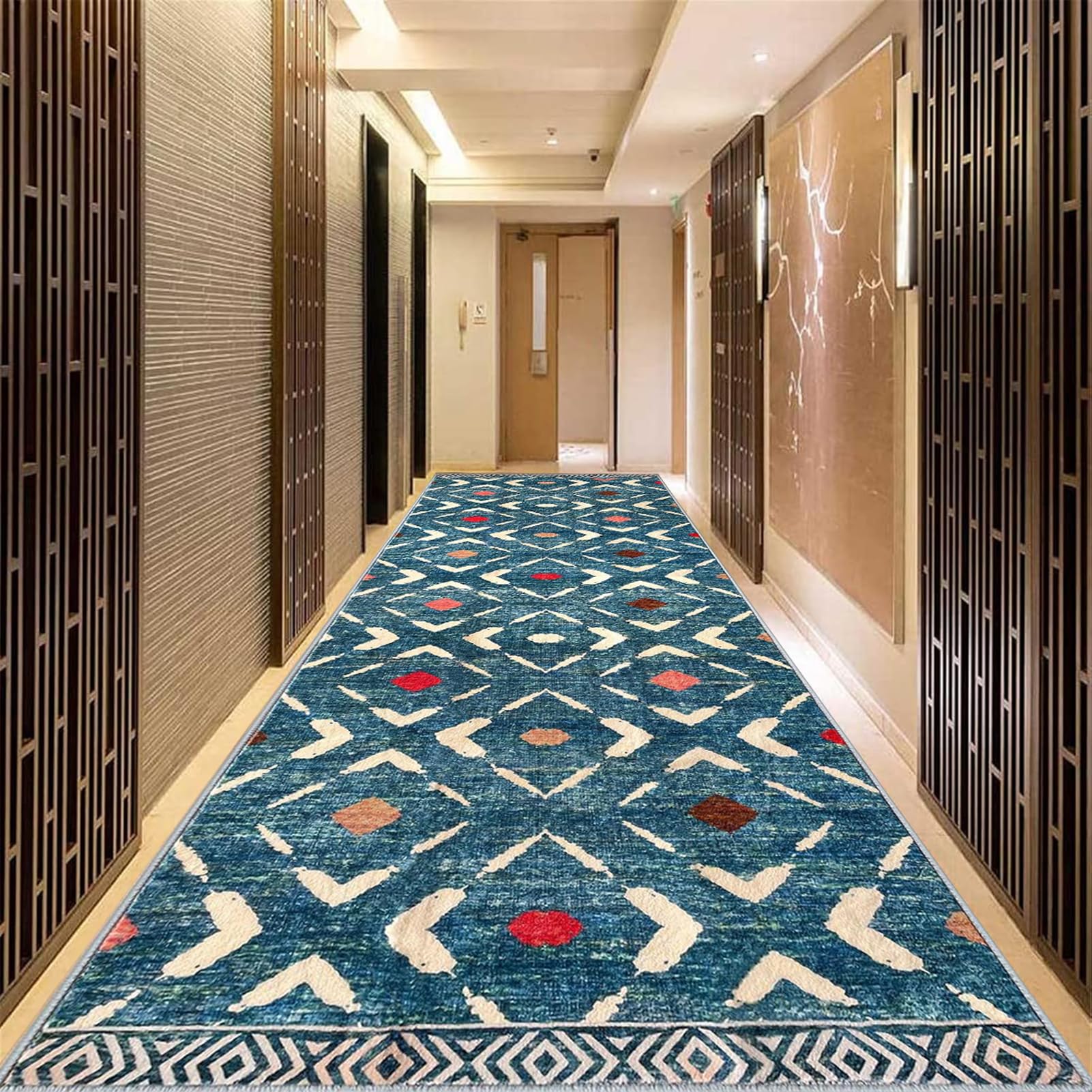 Tapis coureur extra long antidérapant et lavable pour entrée