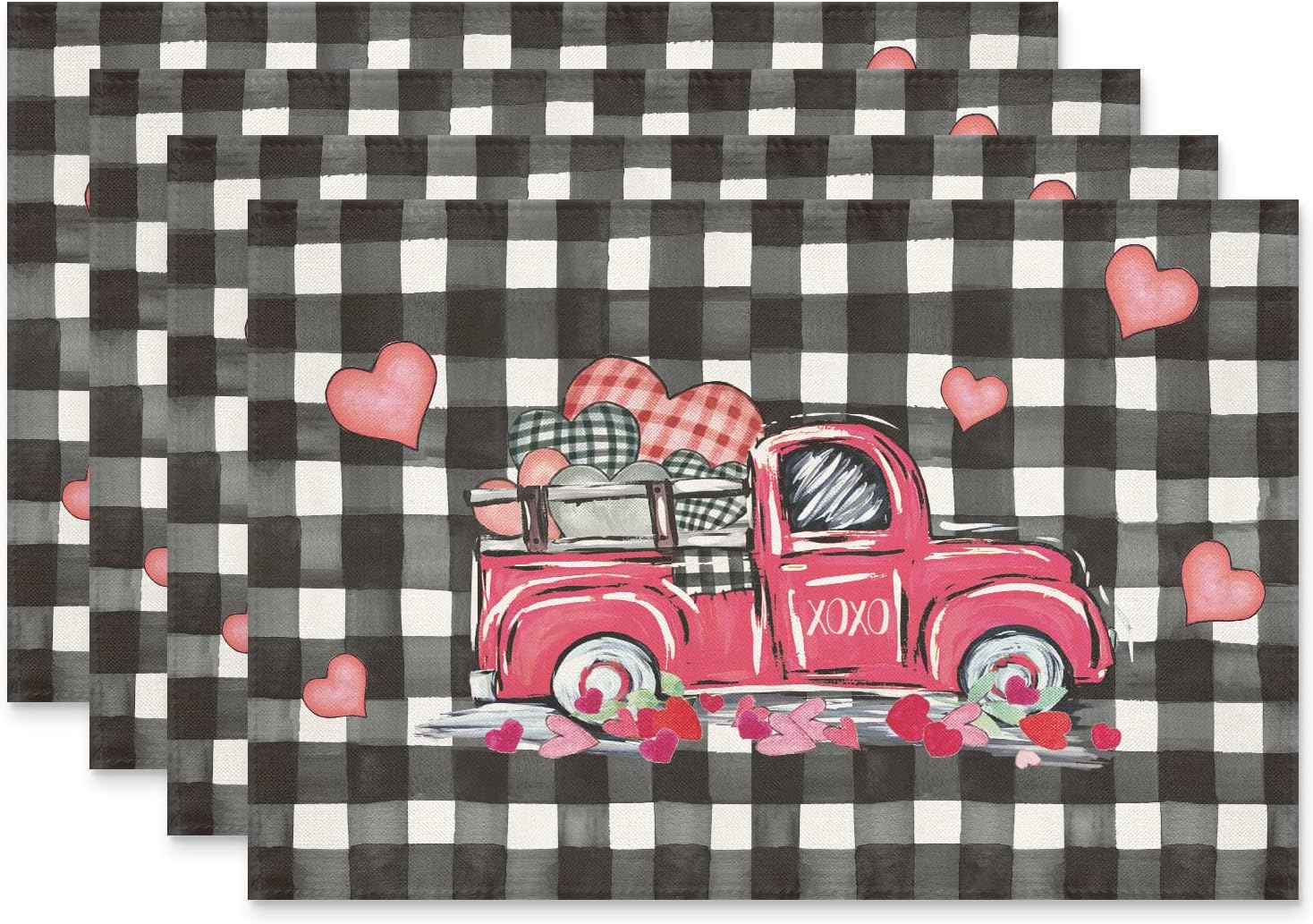 Siilues Valentines Placemats, Sweet Truck Valentines Day