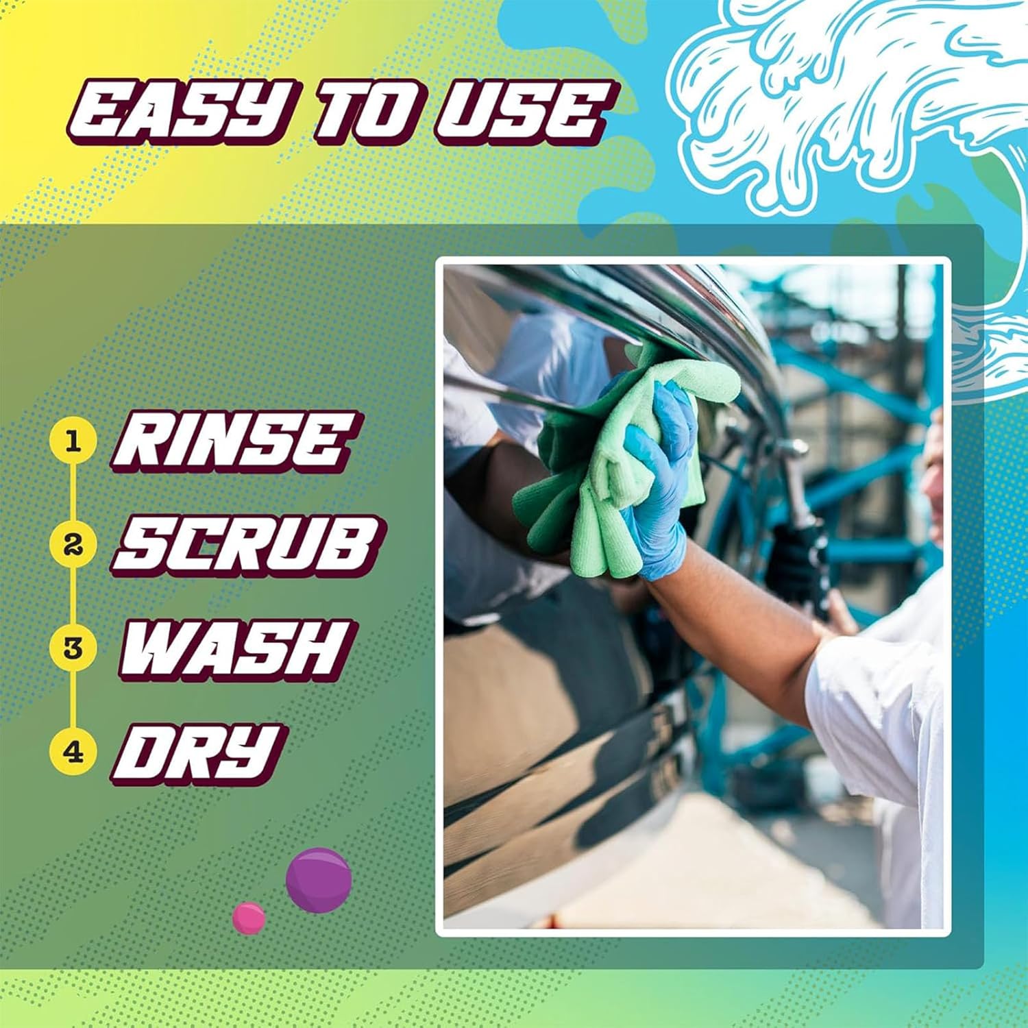 Salty Captain Boatie Wash N Wax - (Bubble Gum Scent) Foaming Car & Boat Wash and Wax Concentrate, Cleans Away Salt, Marine Residue, Dirt | pH Balanced
