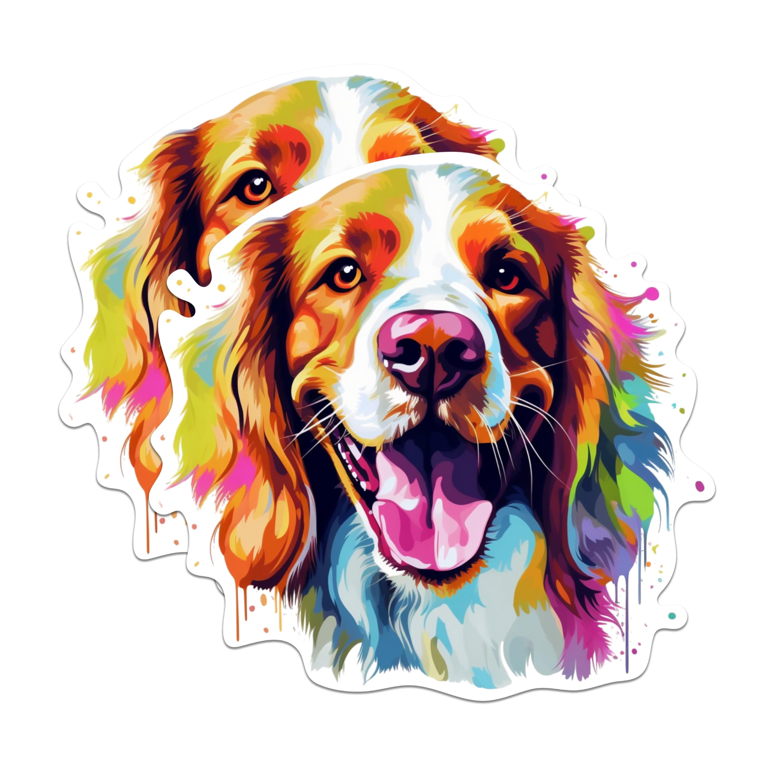 (2 Pack) Welsh Springer Spaniel Dog Breed Stickers- 5 Inches On Longest Side - Choose from Over 100 Dog Breeds - for Cars, Trucks, Skateboards, Laptops - Made in USA - BMCS1976