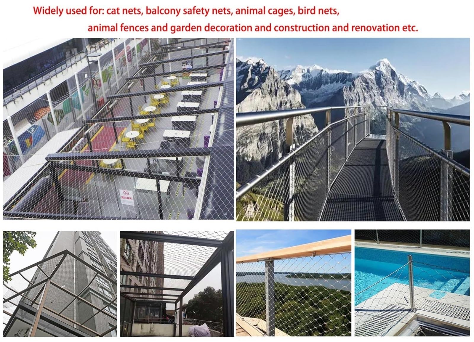 304 Mesh Fence Rete Rete Rete di Protezione Gatto Rete di Protezione per Balconi Reced e ry Net Fence Animal Ber4cm Size
