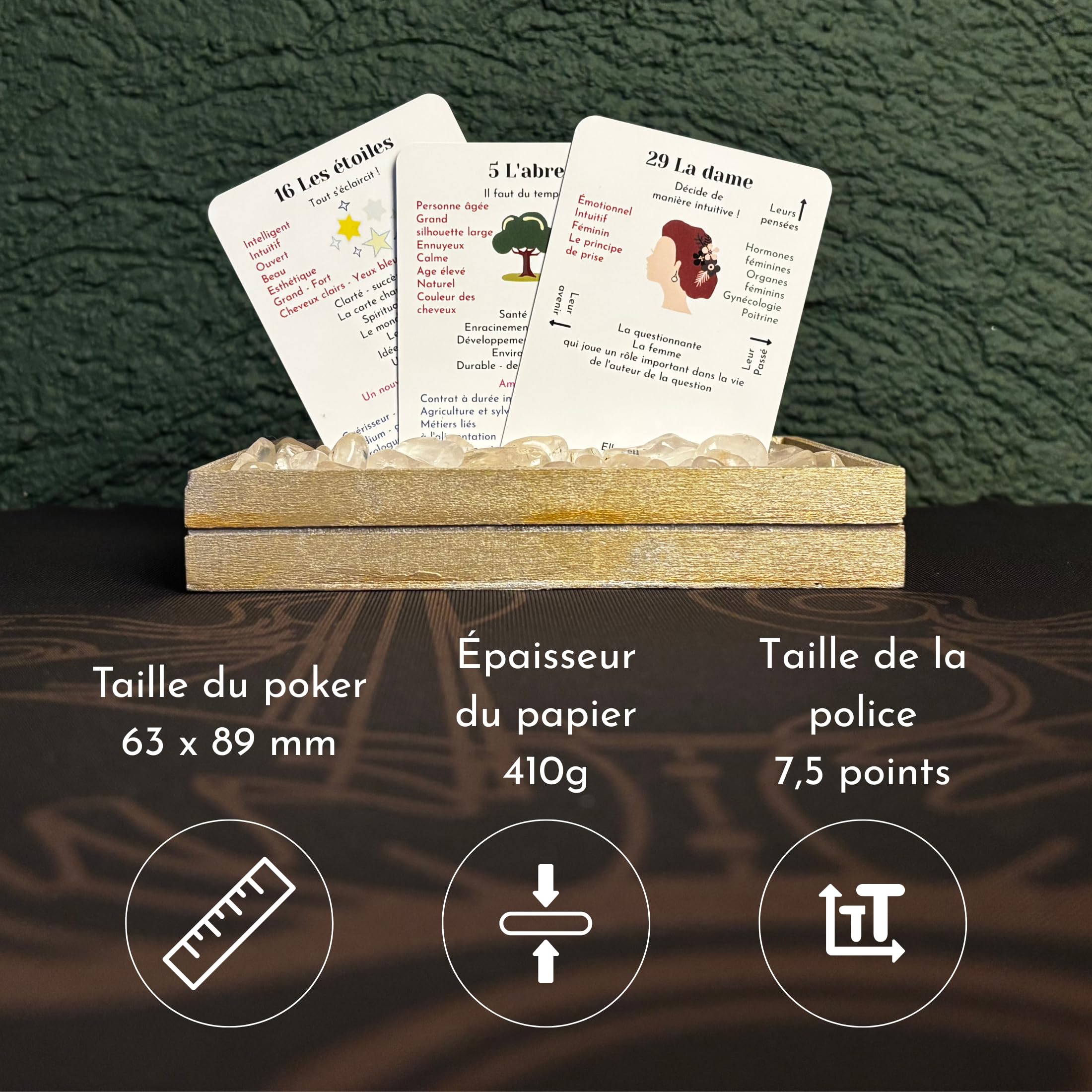 Lenormand Deck de Cartes d'apprentissage 36 Cartes avec significations avec Mots clés Apprendre à Tirer Les Cartes Facilement Deck de Cartes d'oracle avec Mots Français