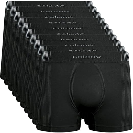 Kit 10 Cuecas Boxer Selene Sem Costura Microfibra de Poliamida Masculina