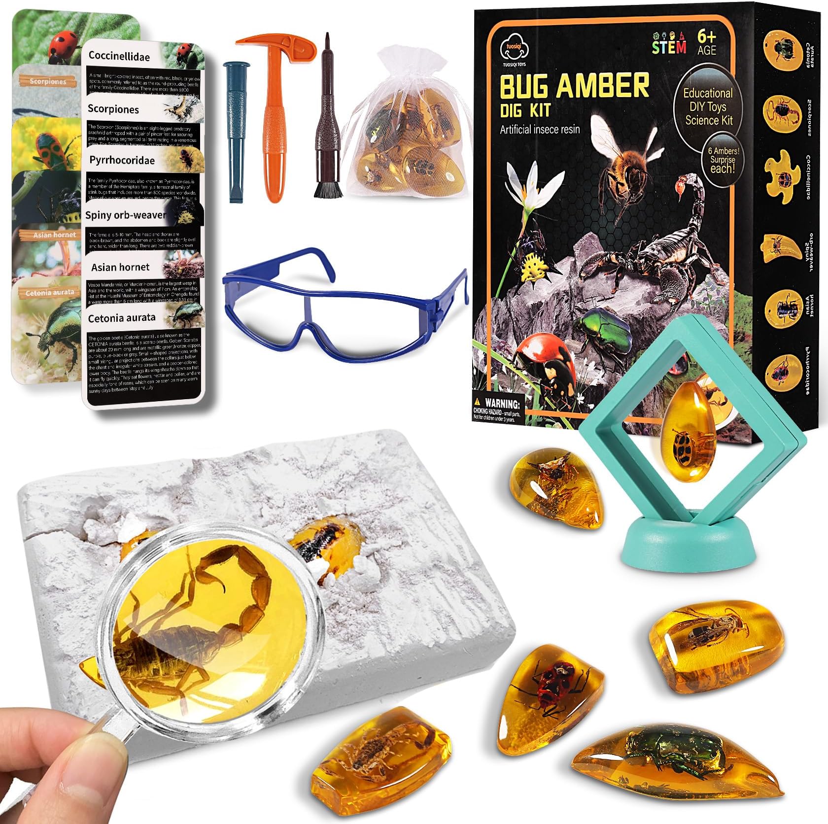 Gemstone Dig Kit, PAMIYO Educational Science Kits for Kids Age 6 7 8 9 10, Gemstones Excavation Kits For Kids, STEM Science Educational Toys, Crystals and Gemstones Gifts for Boys&Girls Ages 6+