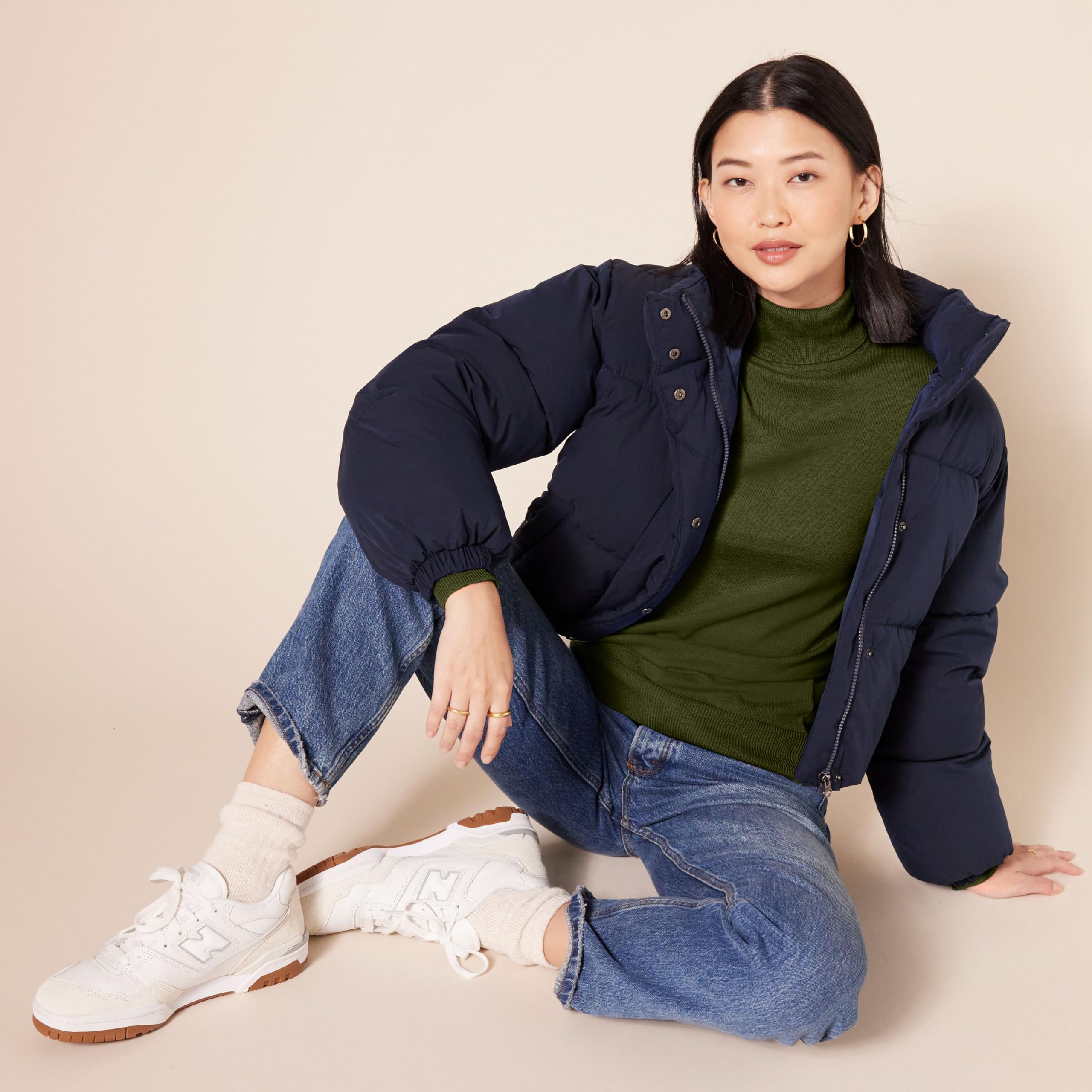 Amazon Essentials Donna Maglione A Collo Alto E Maniche Lunghe Leggero con vestibilità Classica (Taglie Forti Disponibili)