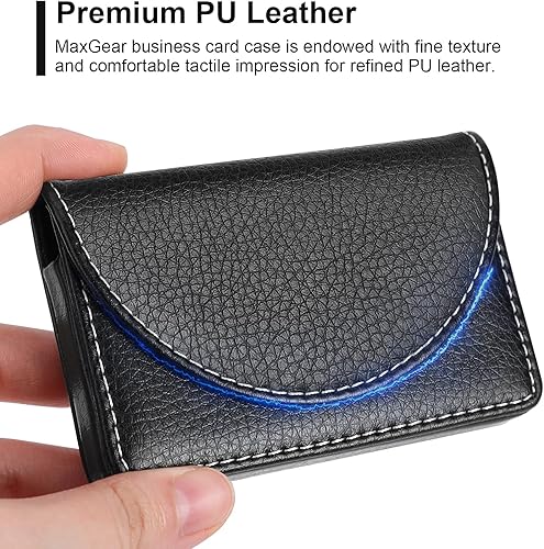 Miniatura 2 de MaxGear Funda de piel sintética para tarjetas de visita para hombres o mujeres