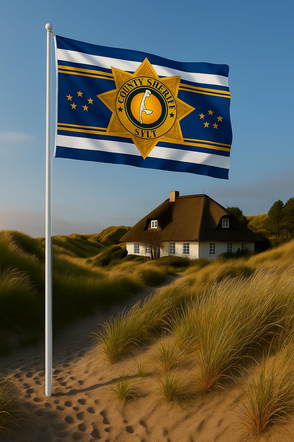 Flaga okręgu szeryfa Sylt – Twoje oświadczenie dla Sylter Wolności Marine Flag / 120 x 80 cm