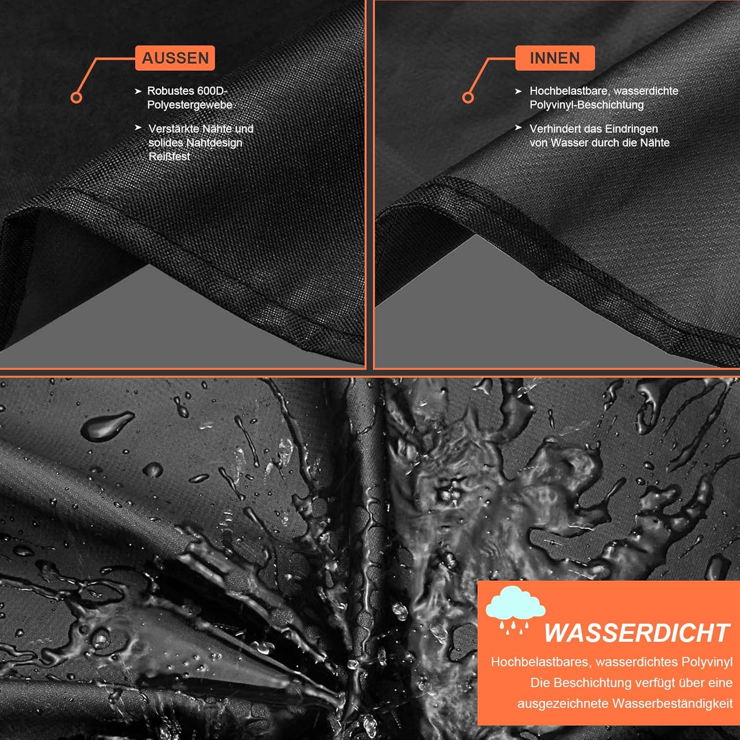 Grill Cover for recteq Flagship 1100/1600, RT-700, RT-1250 and RT-680 Wood Pellet Grills - Heavy Duty 600D Waterproof Fabric Grill Cover with Elastic Drawstrings