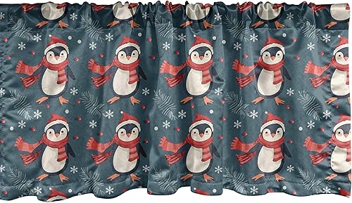 Miniatura 15 de Lunarable Cenefa de ventana azul pálido, diseño de conchas de vida submarina grunge, estrellas de mar, arte marítimo incompleto, cenefa de cortina