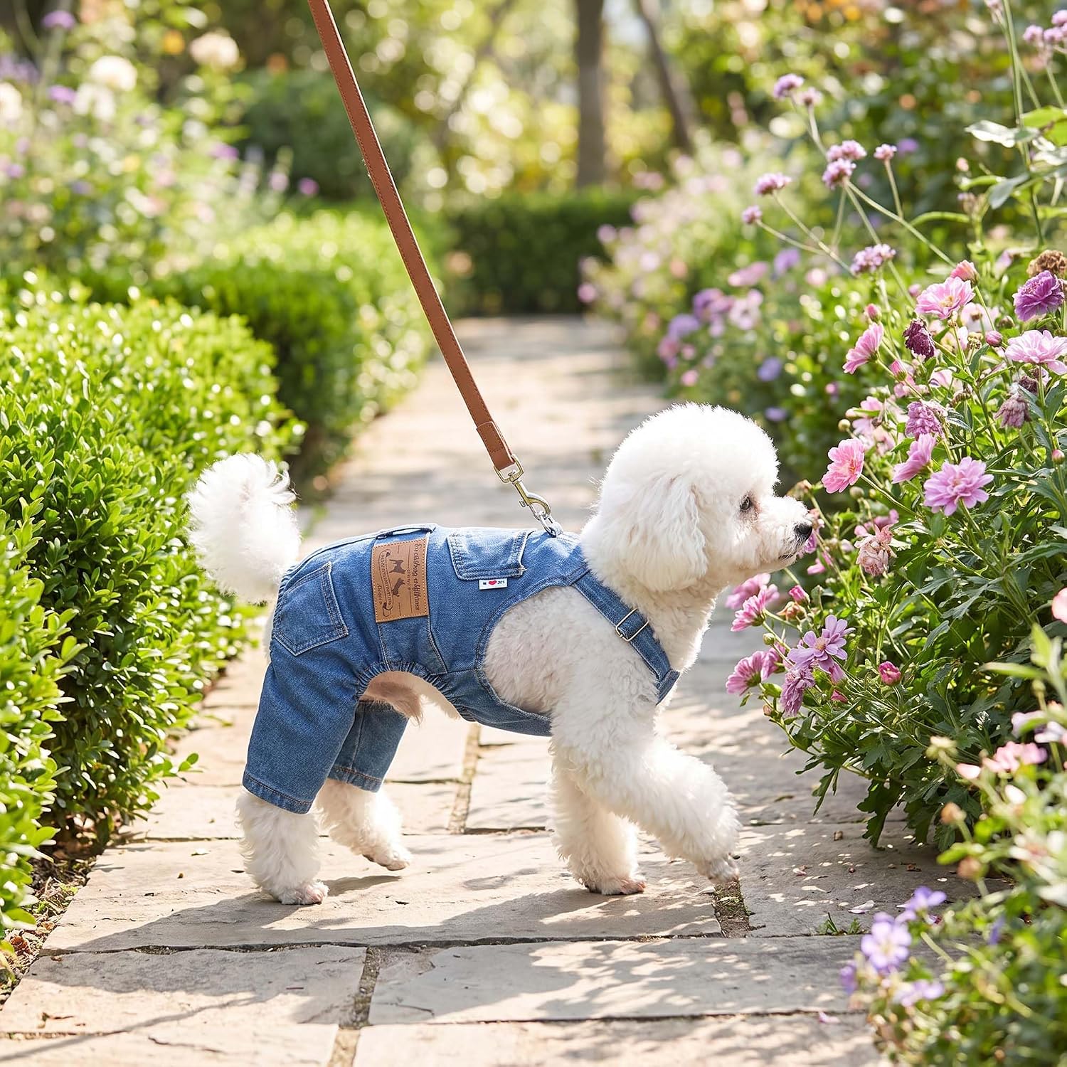 Dog Denim Overall Pet Jeans Jumpsuit Four Legs Clothes Outfits,XXL | Adjustable Strap Pet Clothes with Pockets;Soft Washed Jean Outfit for Small Medium Dogs Cats;Halloween Party Dog Costume