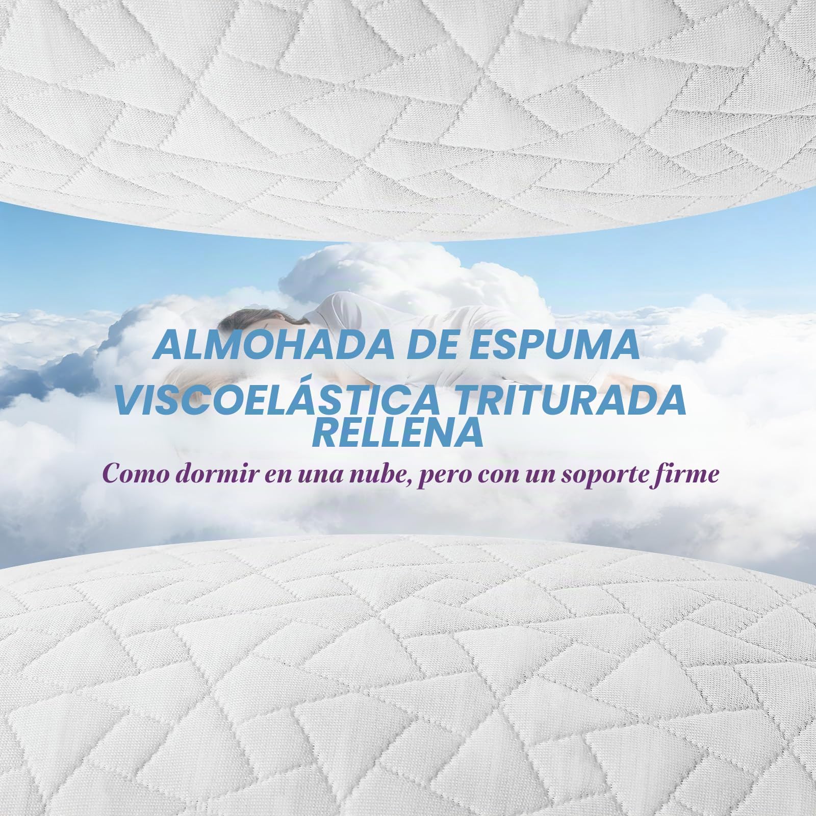 A-Pce Altura Regulable Refrescante Almohadas 75x50 Pack 2 | Almohada Viscoelastica Que Ofrece un Apoyo Cualquier Postura al Dormir – Funda Transpirable, Extraíble y Lavable a Máquina