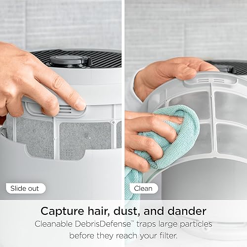 Miniatura 13 de Shark Purificador de aire para el hogar, NeverChange Compact Pro, para dormitorio, guardería, oficina en casa, dormitorio, filtro HEPA, captura